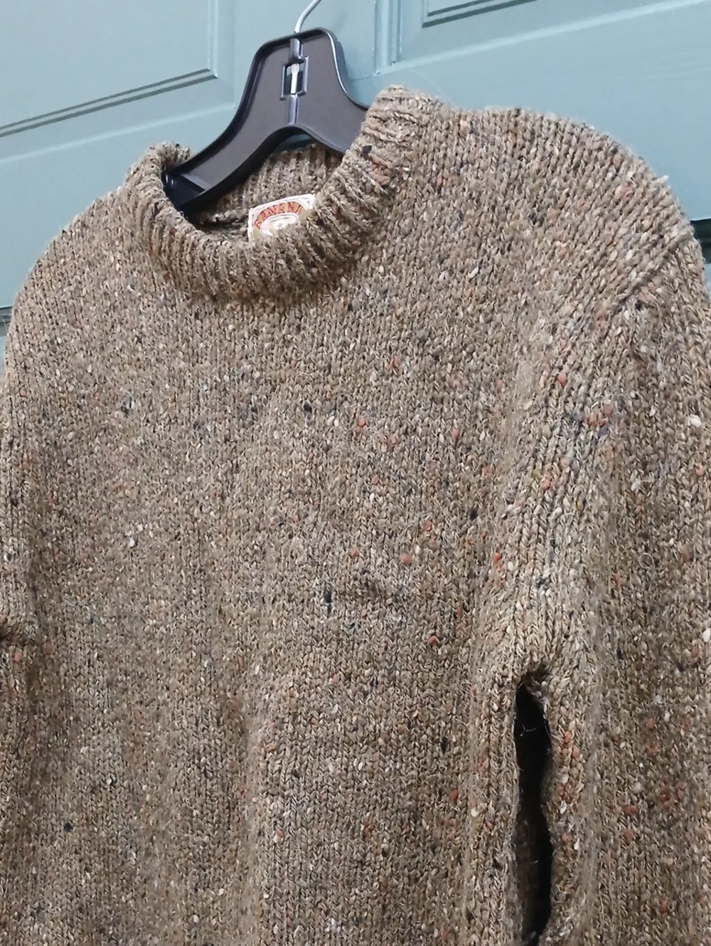 Banana Republic Vintage  Brown Wool Tweed Flecked Crewneck Sweater Size Small